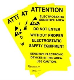 Botron B6717 "ELECTROSTATIC SENSITIVE AREA" Adhesive Posters, 11" x 17"