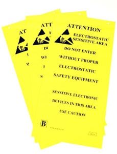 Botron B6720 "ELECTROSTATIC SENSITIVE AREA" Two-Sided Hanging Signs, 10" x 20"