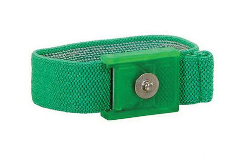 Botron B9968 GEM Adjustable Emerald Elastic Wrist Strap with 1/8" Snap