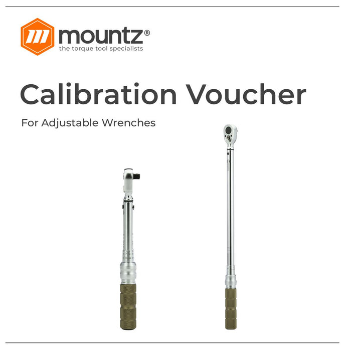 Mountz Calibration Voucher for ISO17025 Cert - Adjustable Wrench (251 - 1,000 lbf.ft)