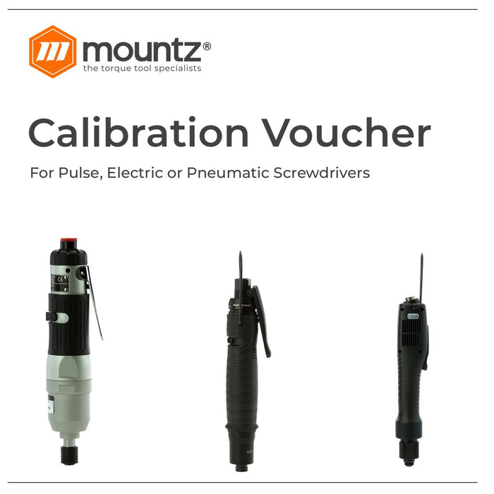 Mountz Calibration Voucher for ISO17025 Cert - Pulse, Electric or Pneumatic Screwdriver (0 - 50 lbf.ft)