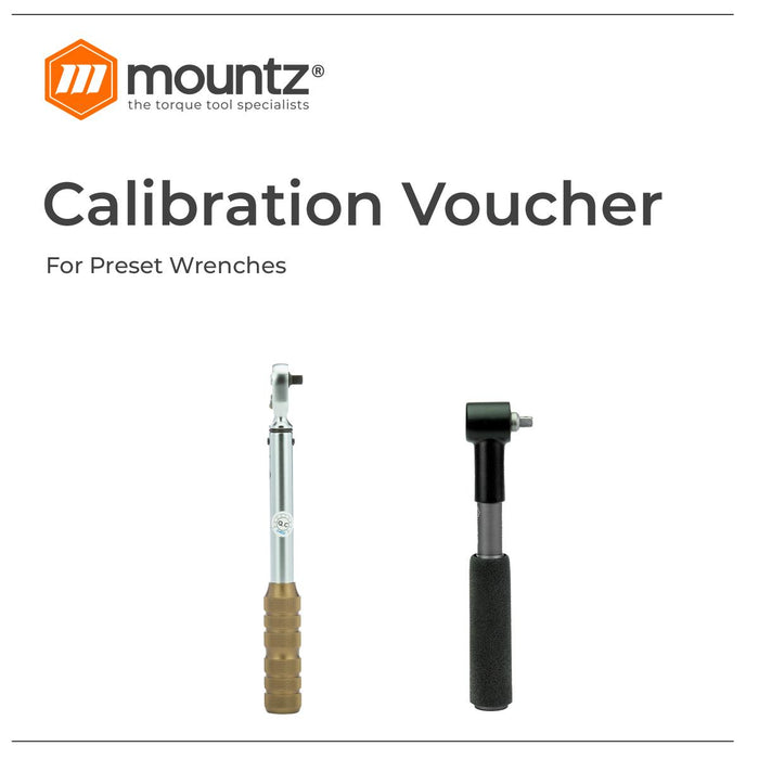 Mountz Calibration Voucher for ISO17025 Cert - Preset Wrench (51 - 250 lbf.ft)