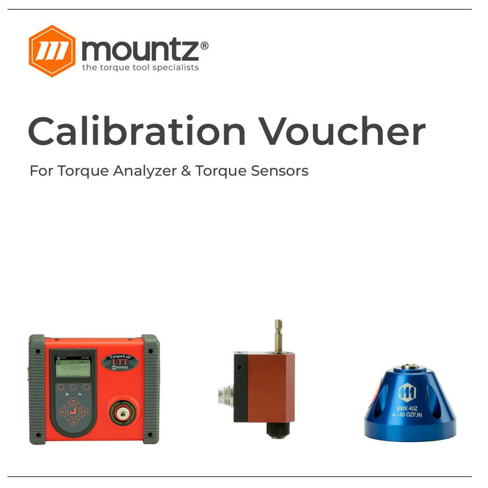 Mountz Calibration Voucher for ISO17025 Cert - Torque Analyzer &amp; Sensors (51 - 250 lbf.ft)