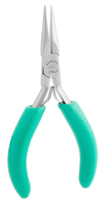 Excelta 11I ESD-Safe Medium Chain Nose Stainless Steel Pliers with Smooth Jaw & Cushioned Grips, 4.8" OAL