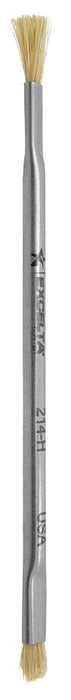 Excelta 214-H ESD-Safe Double-Ended Applicator Brush with Horse Hair Bristles, 0.19" dia. Trim & Stainless Steel Handle, 4.5" OAL