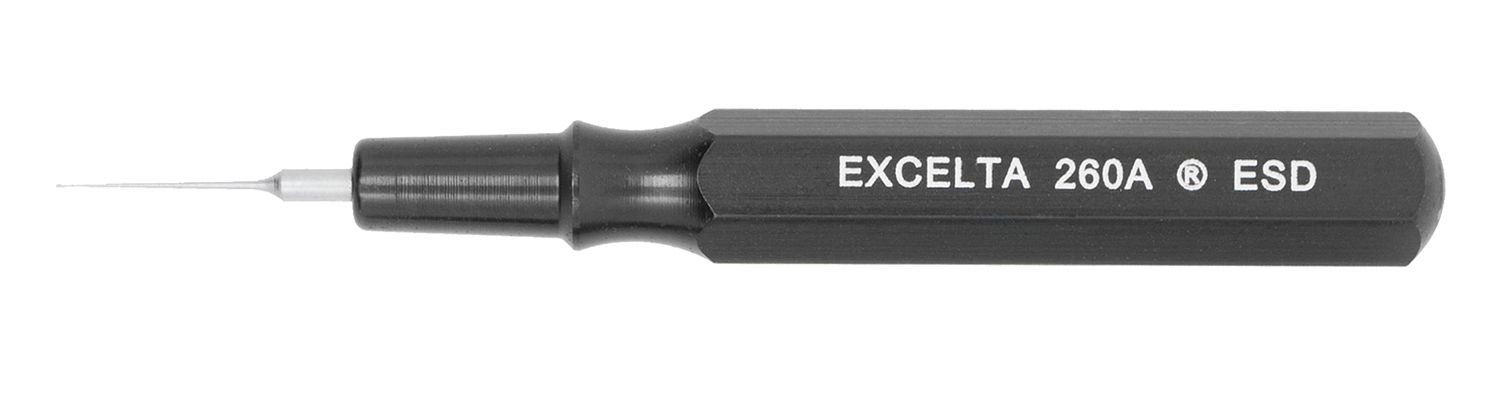 Excelta 260A-ESD Mini-Spatula with Black Metal Handle & 0.01 Tip, 2.5" OAL