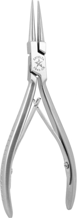 Excelta 2843-CR Cleanroom-Safe Medium Round Nose Stainless Steel Pliers, 5.75" OAL