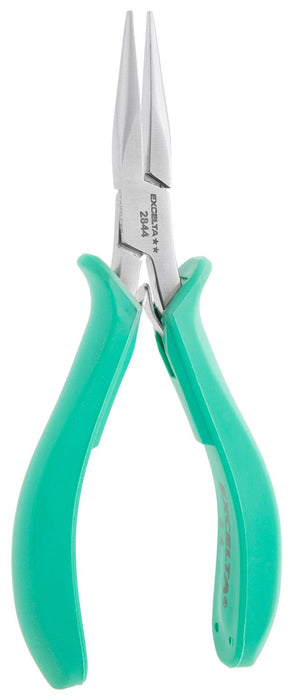 Excelta 2844 ESD-Safe Medium Chain Nose Stainless Steel Pliers with Smooth Jaw Molded Grips, 5.75" OAL