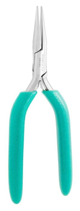 Excelta 2844L ESD-Safe Medium Chain Nose Stainless Steel Pliers with Smooth Jaw & Long Grips, 6" OAL