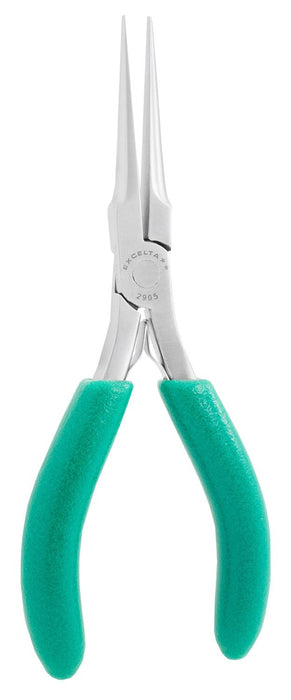 Excelta 2905 ESD-Safe Large Needle Nose Stainless Steel Pliers with Cushion Grips, 5.75" OAL