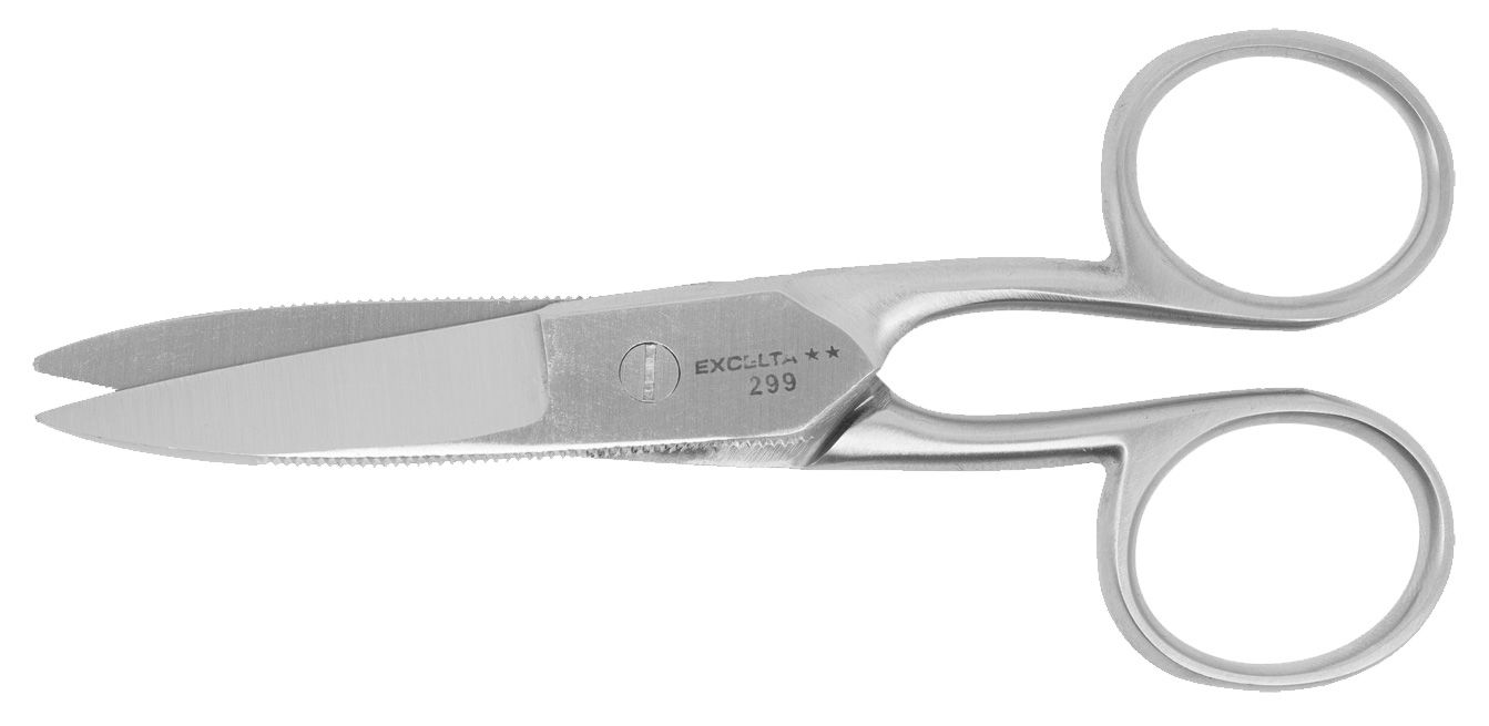 Excelta 299 Heavy-Duty Stainless Steel Scissors with Serrated Outside Edges & Large, Beefy Blades, 5.0" OAL