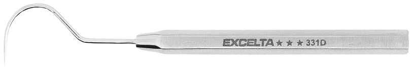 Excelta 331D Stainless Steel Probe with Short, Hooked, Mini Fine Tip, 3.0" OAL