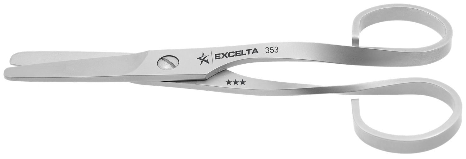 Excelta 353 Medical-Grade Stainless Steel Scissors with Straight, Fine Blunt Safety Blades, 6.0" OAL