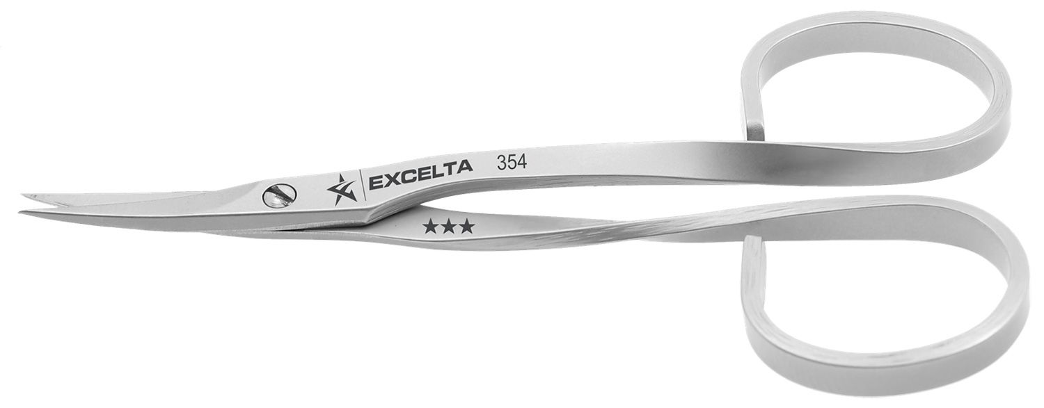 Excelta 354 Medical-Grade Stainless Steel Scissors with Angles, Fine, Sharp Pointed Relieved Blades, 3.777" OAL