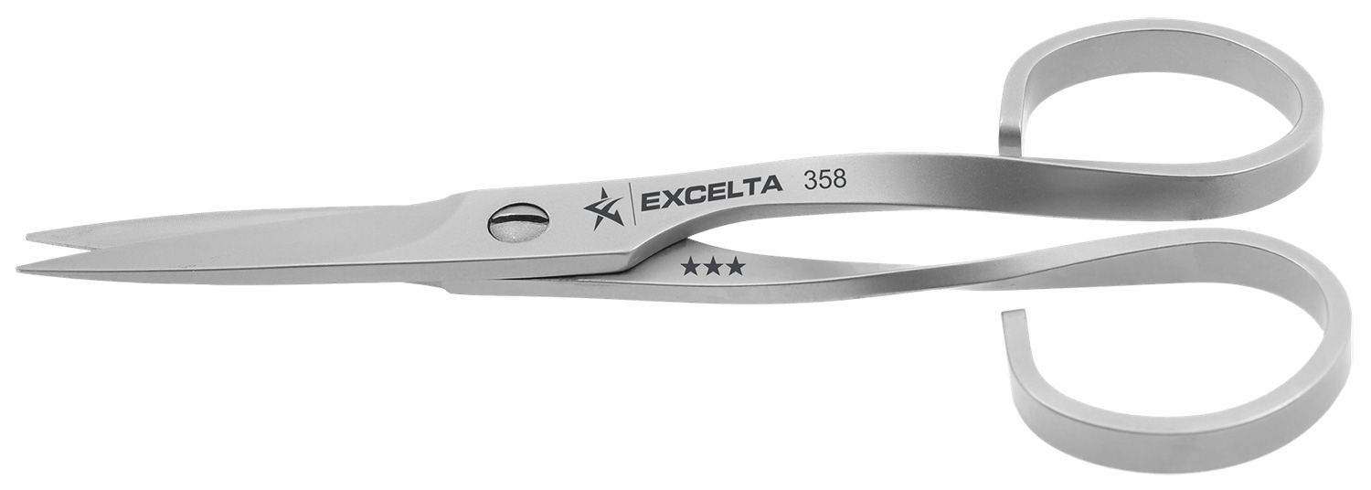 Excelta 358 Medical-Grade Stainless Steel Scissors with Large, Extra-Fine Relieved Blades, 5.375" OAL