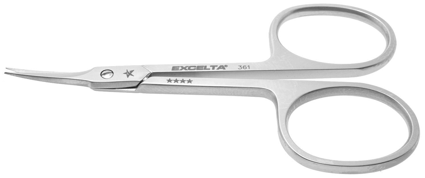 Excelta 361 Medical-Grade Stainless Steel Scissors with 17° Angled, Extra-Fine Relieved Blades, 3.25" OAL