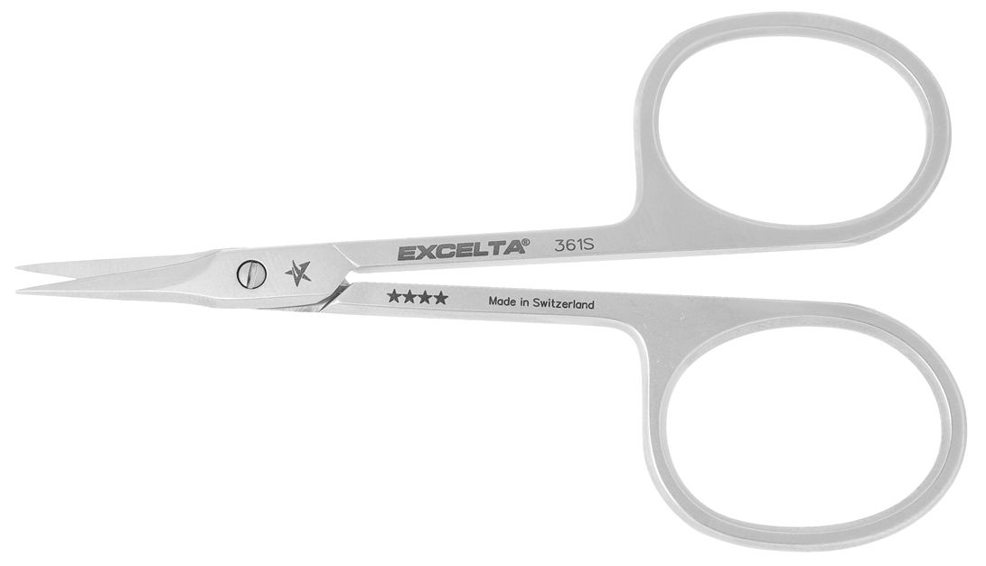 Excelta 361S Medical-Grade Stainless Steel Scissors with Straight, Extra-Fine Relieved Blades, 3.25" OAL