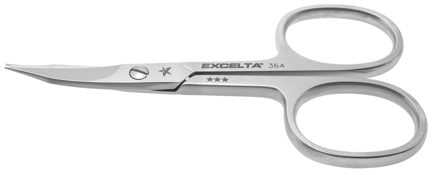 Excelta 364 Medical-Grade Stainless Steel Scissors with 17° Curved, Strong, Fine Blades, 3.75" OAL