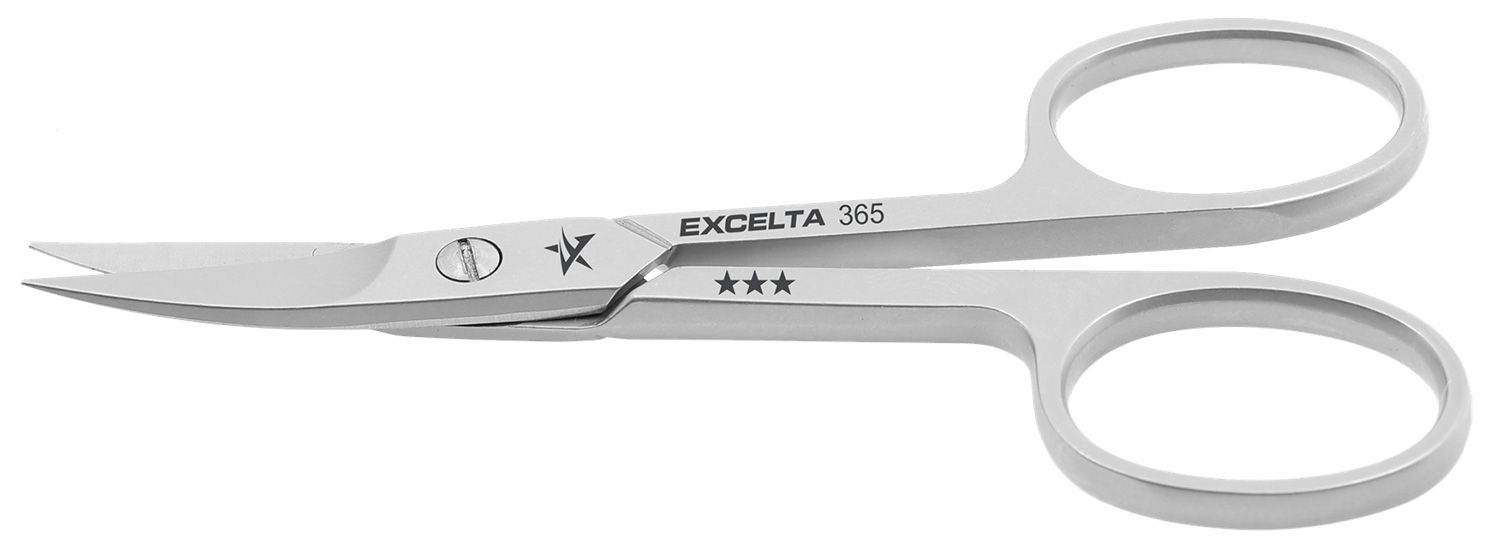 Excelta 365 Medical-Grade Stainless Steel Scissors with 17° Curved, Thin, Fine Blades, 4.0" OAL