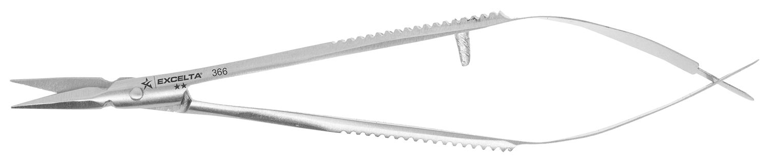 Excelta 366 Micro Self-Opening Stainless Steel Scissors with Straight Blades, 3.0" OAL