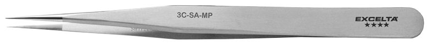 Excelta 3C-SA-MP Precision Neverust® Stainless Steel with Mirror Polished Inside Edges & Straight, Very Fine, Pointed Tips