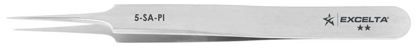 Excelta 5-SA-PI Italian-Made Anti-Magnetic Stainless Steel Tweezer with Straight, Tapered, Ultra Fine Point Tips, 4.25" OAL