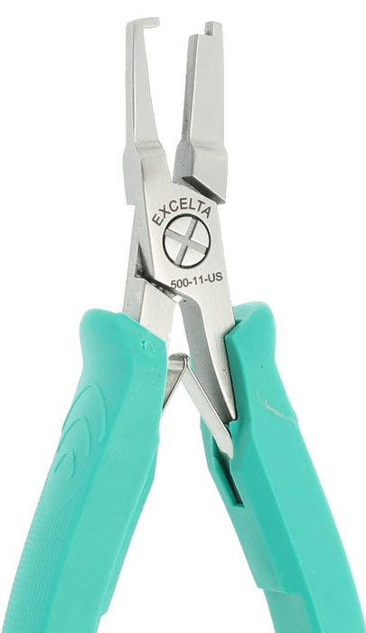 Excelta 500-11-US Straight Lead Forming Pliers for TO-220 Transistors with Off-Set Jaw & Molded Grips, 5.50" OAL