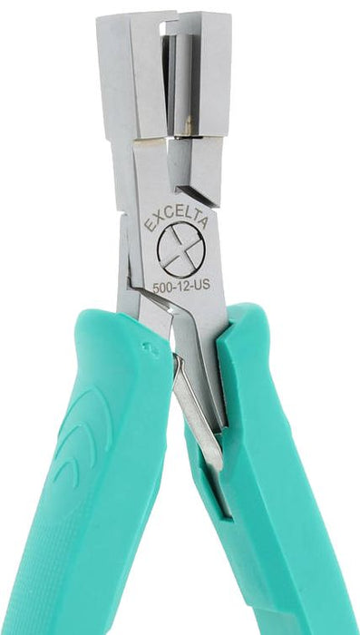 Excelta 500-12-US Straight Multiple Lead Forming Pliers for TO-220-5 Transistors with Off-Set Jaw & Molded Grips, 5.50" OAL