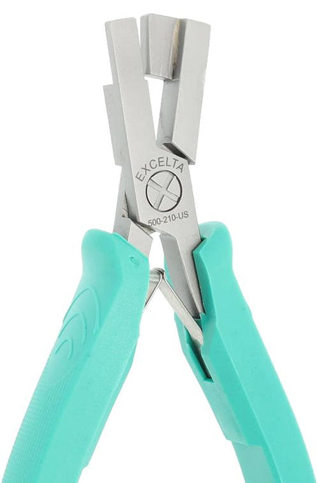 Excelta 500-210-US Straight Multiple Lead Forming Pliers for 0.025" dia. Wire with 90° Angled Tips & Molded Grips, 5.50" OAL