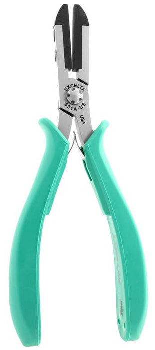 Excelta 531A-US EDS-Safe Straight Temperature-Resistant Pliers with Acetal Jaw, Soft Replaceable Tips & Molded Grips, 5.75" OAL