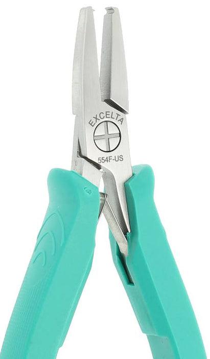 Excelta 554F-US Straight Stress Relief Stand-Off Pliers for 0.020" dia. Wire with Molded Grips, 5.50" OAL