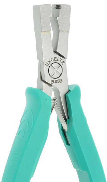 Excelta 554TXC-US EDS-Safe Stress Relief Lead Forming & Cutting Pliers for 22 AWG with Molded Grips, 5.50" OAL