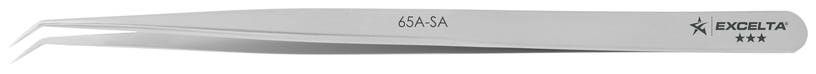 Excelta 65A-SA Neverust® Stainless Steel Tweezer with Long, Slender Body & 45° Bent, Oblique, Fine Slim, Pointed Tips