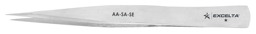 Excelta AA-SA-SE Economy Anti-Magnetic Stainless Steel Tweezer with Straight, Medium Point Tips, 5.0" OAL