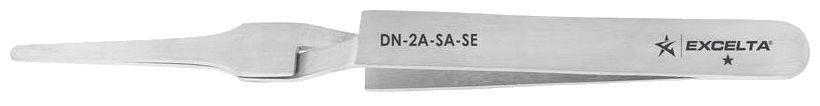 Excelta DN-2A-SA-SE General Precision Reverse Cross Action Stainless Steel Tweezers with Straight, Tapered, Flat, Round, Pointed Tips