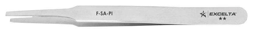 Excelta F-SA-PI Stainless Steel SMD Tweezer with Straight, Flat, Squared, Tapered, Pointed Tips