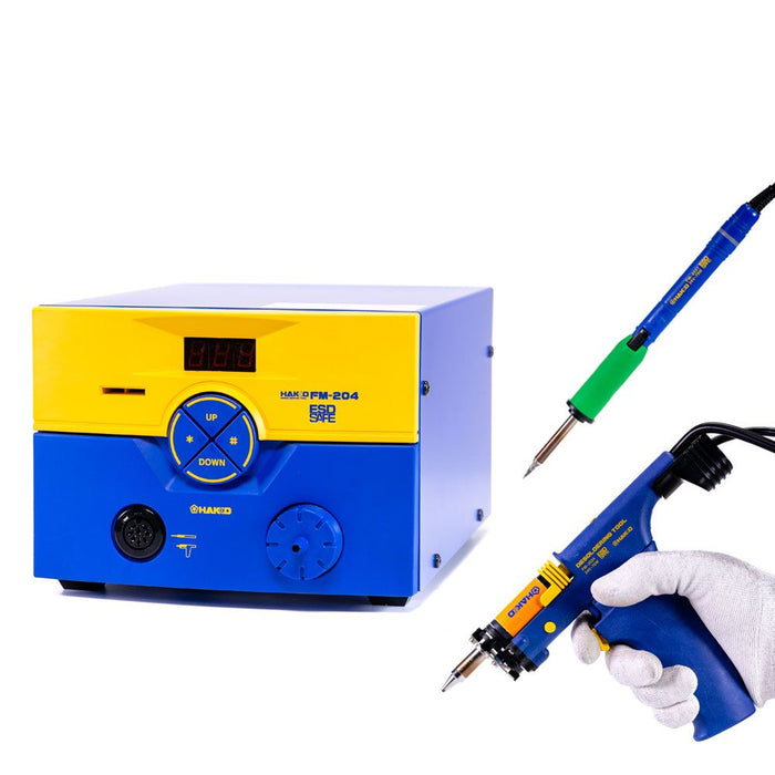 HakkoFM-204 "Self-Contained" Desolder & Soldering Station with FM-2024 Desolder Tool & FM-2027 Soldering Iron