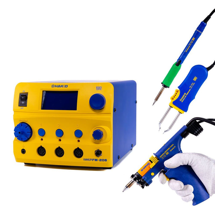 Hakko FM-206 Desolder-Tweezer-Solder Configuration