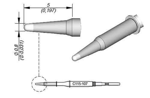 CARTRIDGE CONICAL Ø 0.8 | Pack of 10