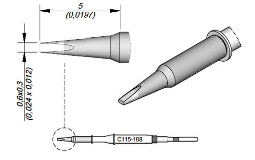 CARTRIDGE CHISEL 0.6 X 0.3 | Pack of 10