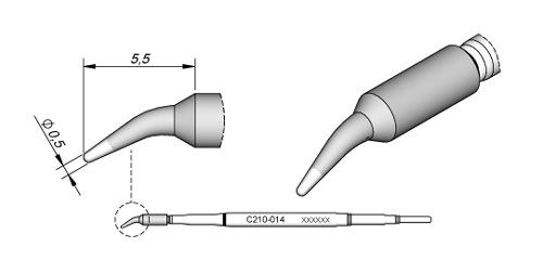 CARTRIDGE BENT Ø 0.5 | Pack of 10