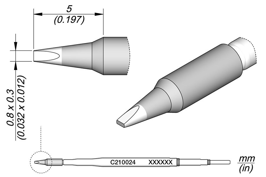 CARTRIDGE CHISEL 0.8 X 0.3 | Pack of 10