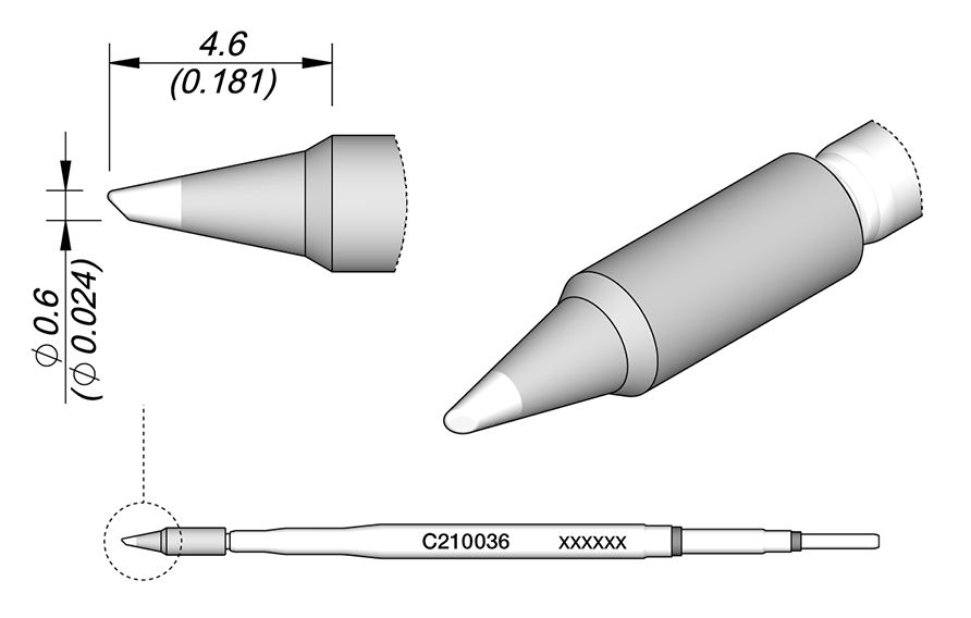 Cartridge Bevel Ø0.6-10PK