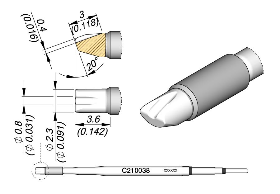 CARTRIDGE BARRELL Ø 0.8 | Pack of 10