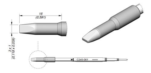 Cartridge Chisel 3 x 1-10PK