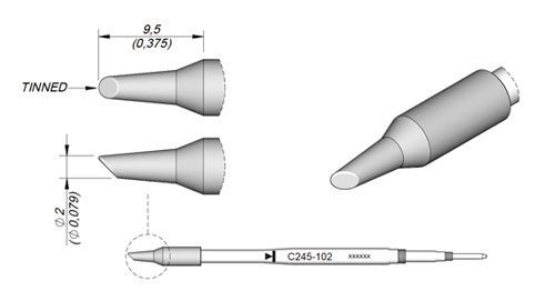 CARTRIDGE BEVEL Ø 2 | Pack of 10
