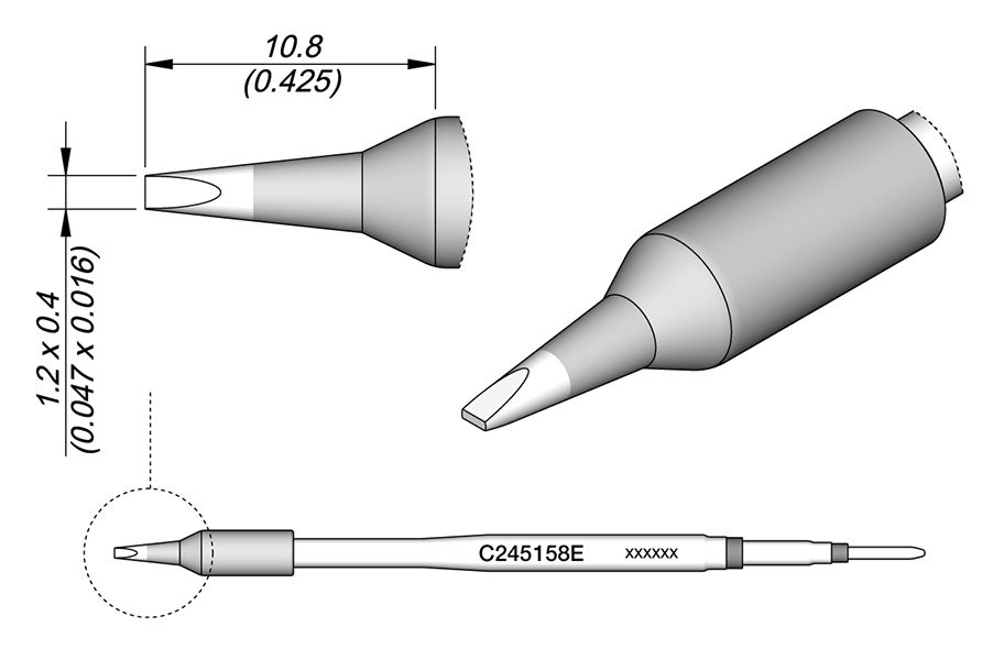 CARTRIDGE CHISEL 1.2 X 0.4 EL | Pack of 10