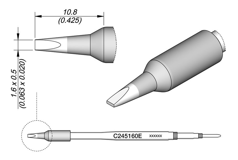 CARTRIDGE CHISEL 1.6 X 0.5 EL | Pack of 10