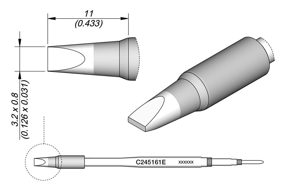 Cartridge Chisel 3.2 x 0.8 EL-10PK