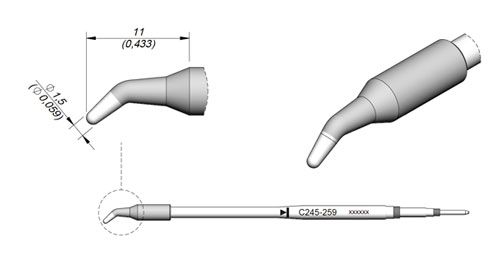 CARTRIDGE BENT Ø 1.5 | Pack of 10